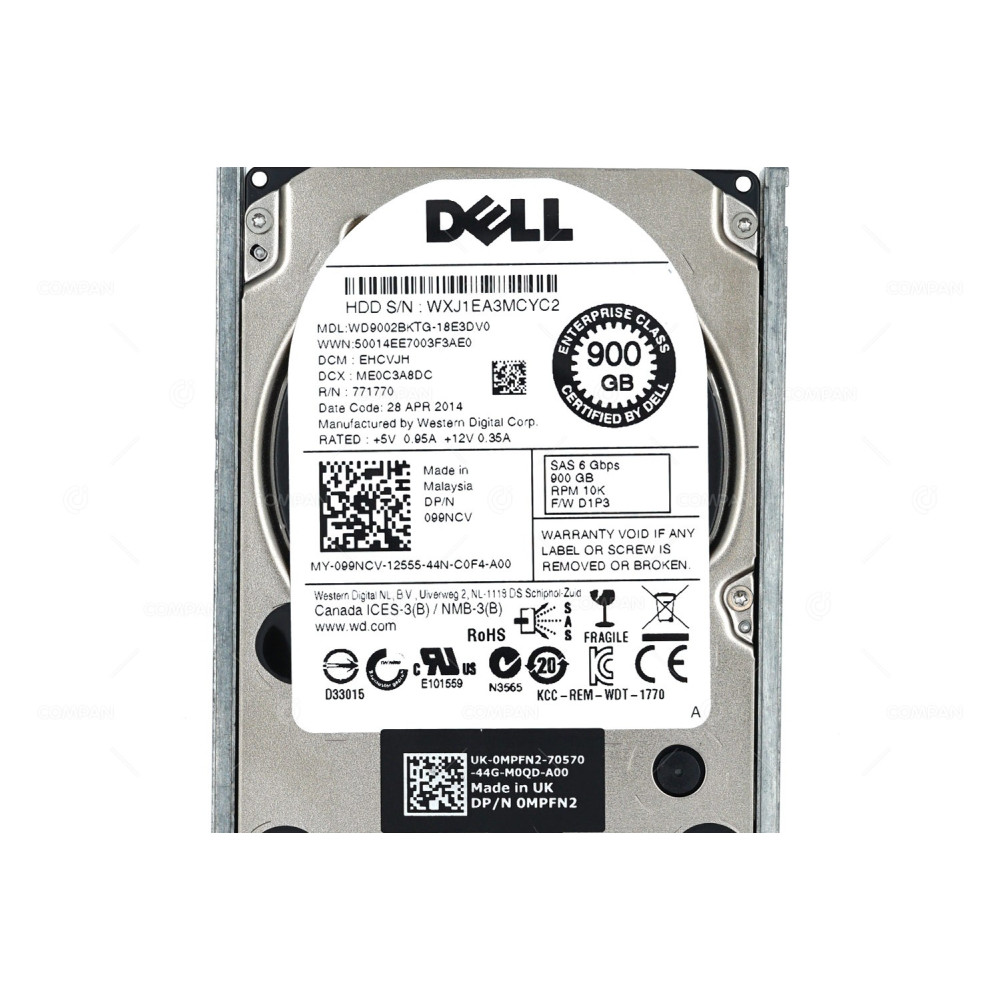 99NCV DELL HDD 900GB 10K SAS 6G 2.5" SFF HOT-SWAP